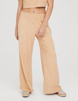 OFFLINE By Aerie Summer Lights Terry Smiley® Wide Leg Pant | Aerie