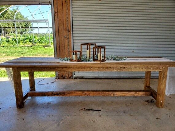 Custom built Outdoor farmhouse dining table.. Rustic and reclaimed wood.. 10 foot and 12 foot ava... | Etsy (US)