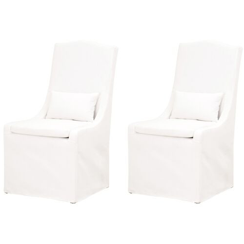 S/2 Adele Dining Chairs, Pearl Performance | One Kings Lane