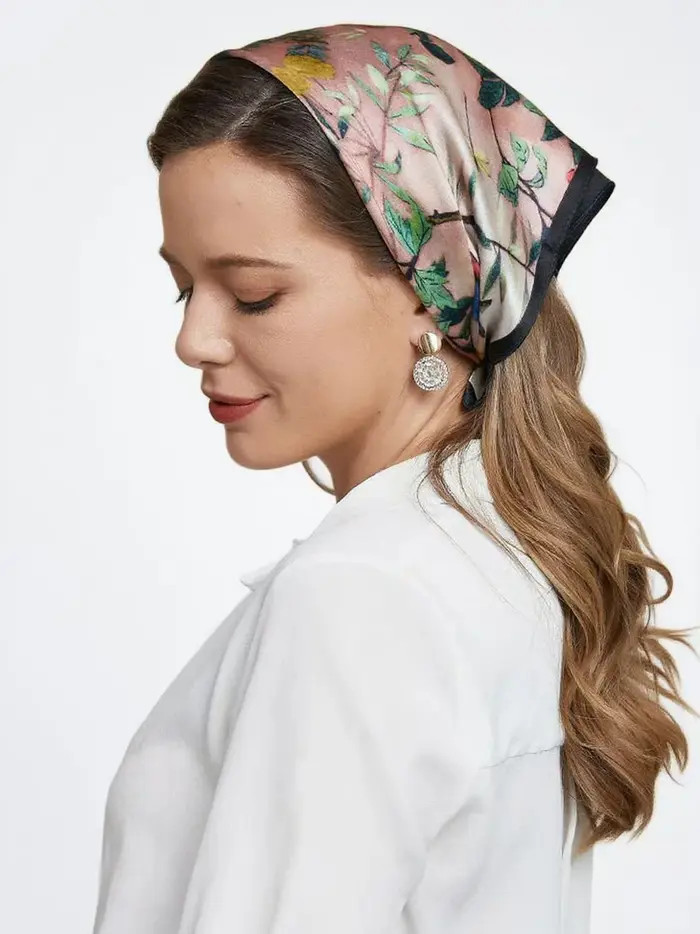 100% Mulberry Silk Floral Pattern Square Scarf | Nordstrom