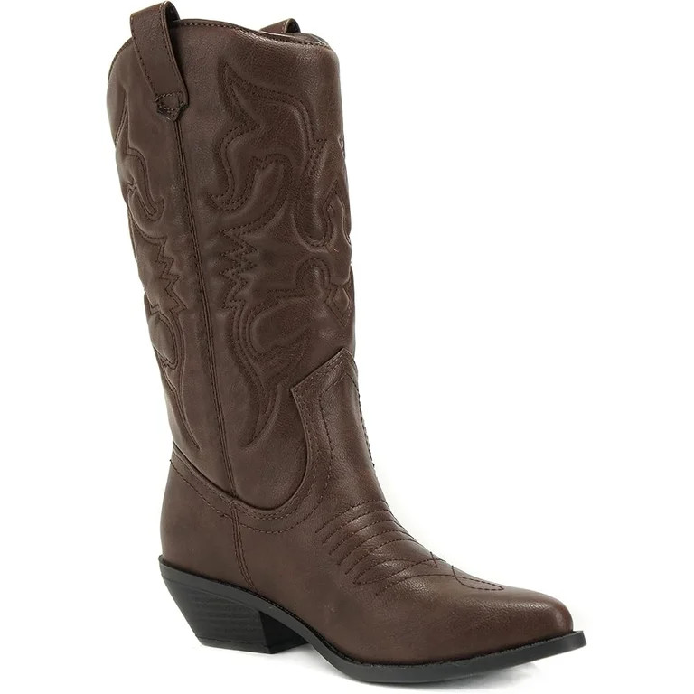 Soda Women's Rerun Western Cowboy Boots, Dark Tan, 8.5 | Walmart (US)