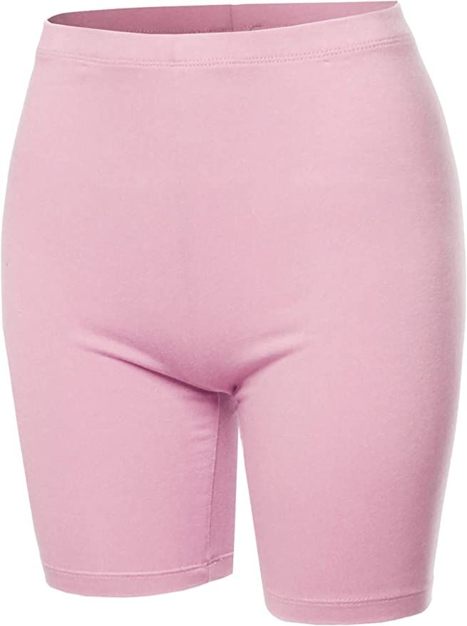 Women's Basic Solid Premium Cotton Mid Thigh High Rise Biker Bermuda Shorts | Amazon (US)