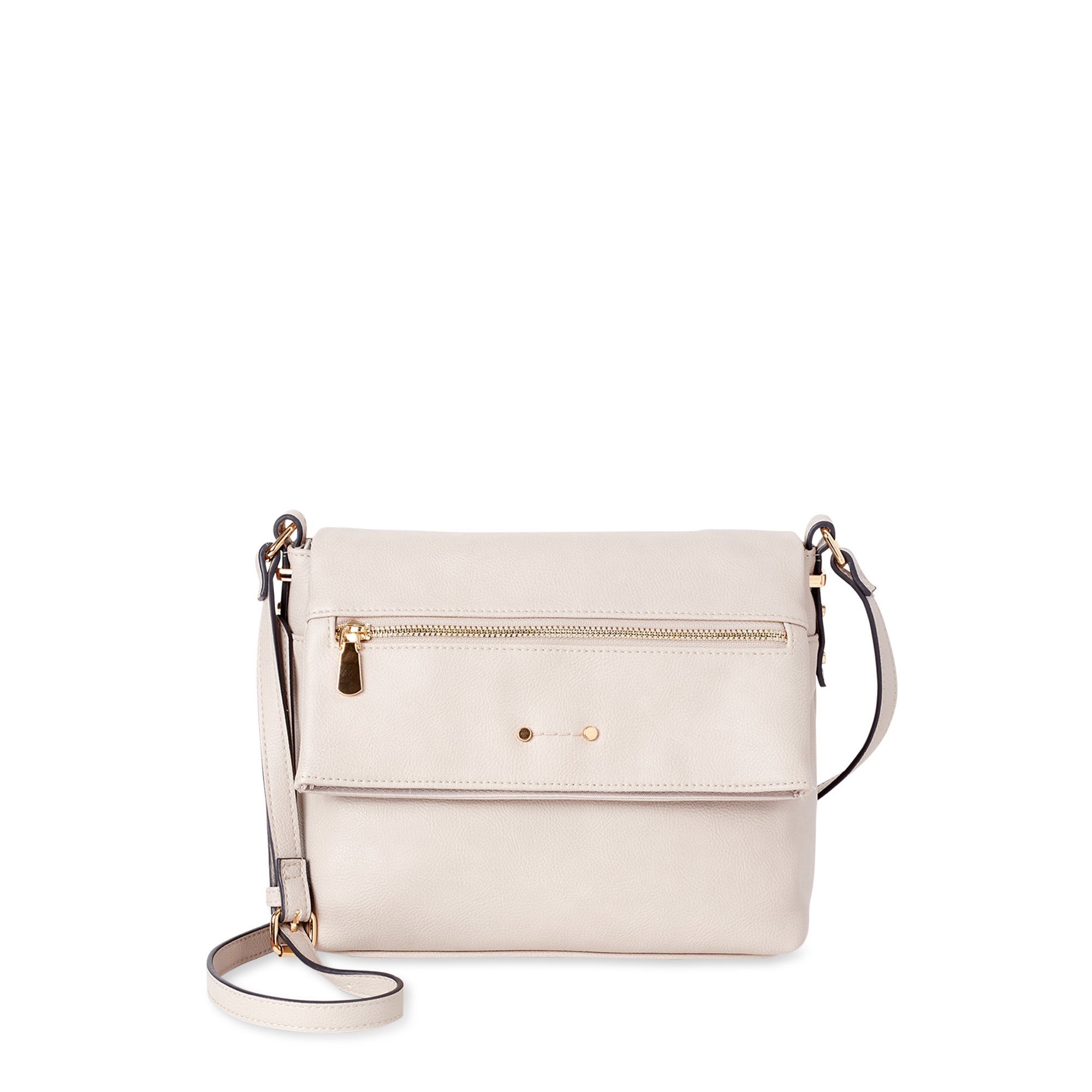 Time and Tru Faux Leather Flap Crossbody Bag | Walmart (US)