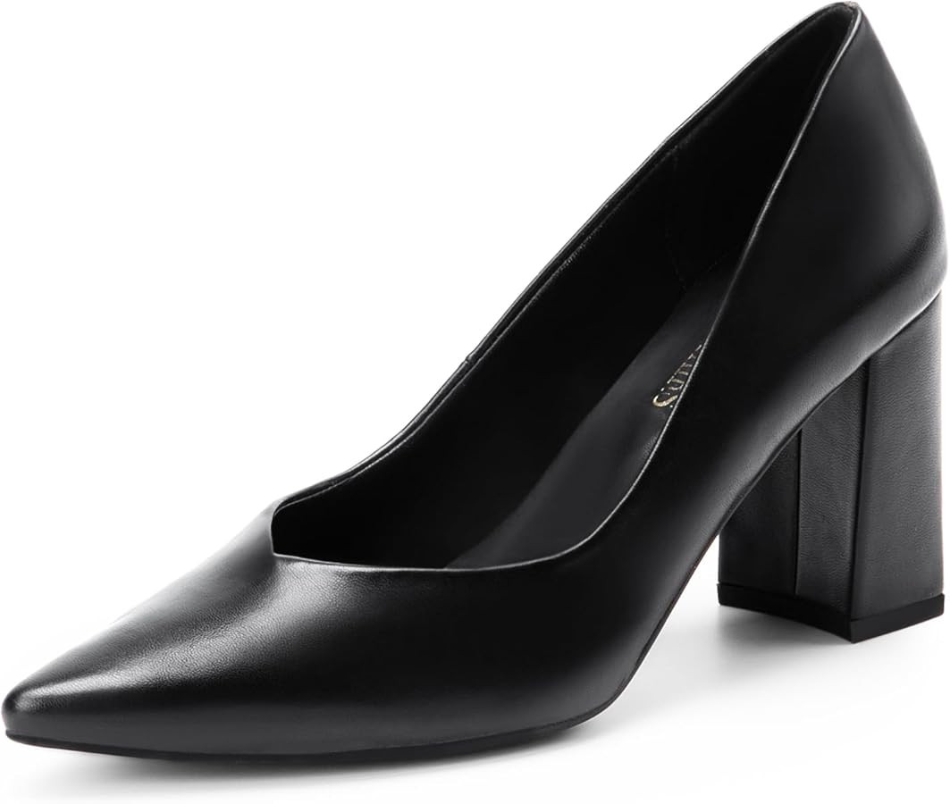 DREAM PAIRS Women’s High Chunky Closed Toe Block Heels Pointed Toe Wedding Party Elegant Slip O... | Amazon (US)