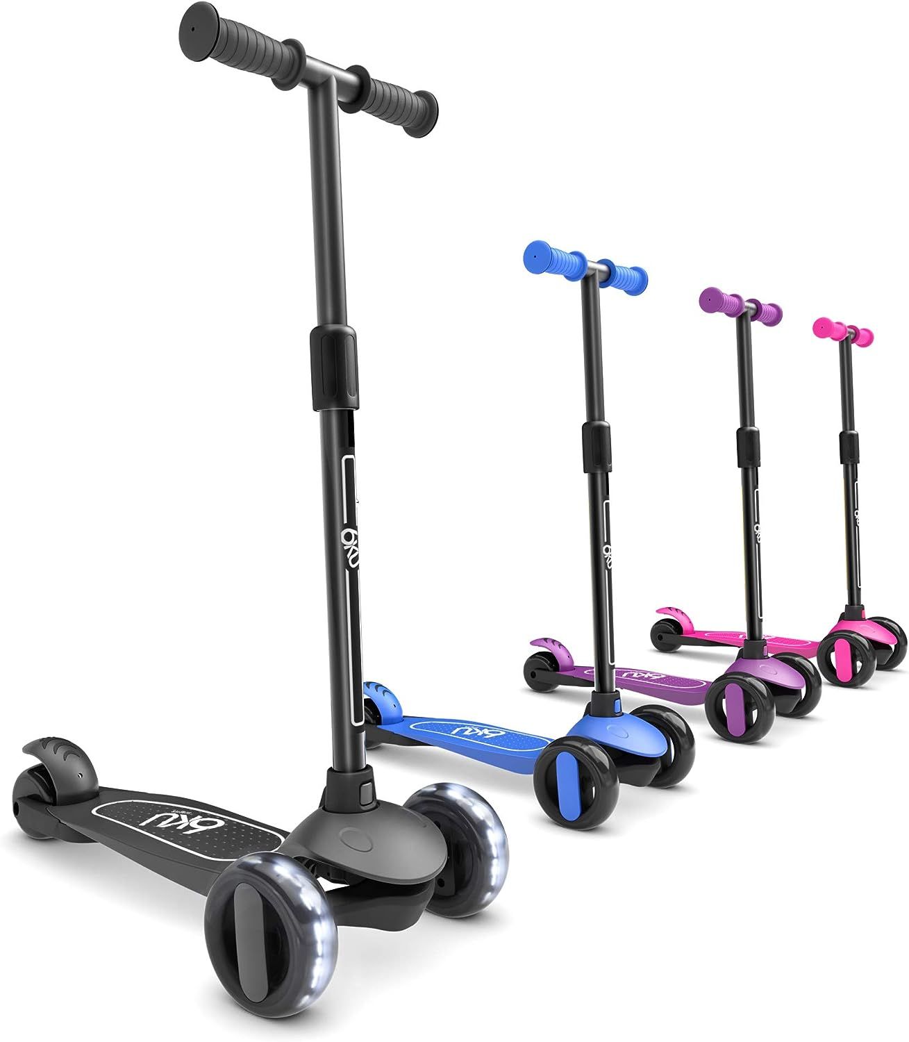 6KU Scooter for Kids Ages 3-5 with Flash Wheels , Kids Scooter 4 Adjustable Height, Toddler Scoot... | Amazon (US)