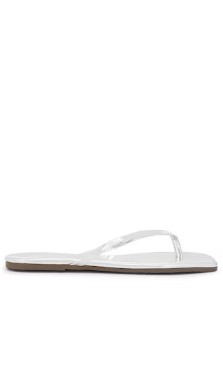 Lily Square Toe Mirror Flip Flop in Chrome | Revolve Clothing (Global)