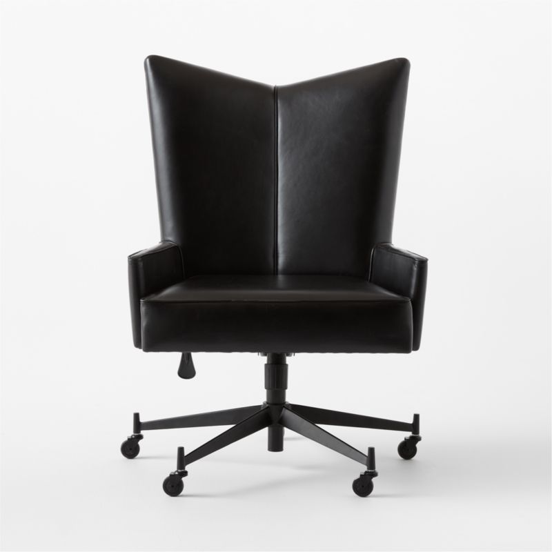 Bowtie Modern Black Leather Office Chair Model 3002 | CB2 | CB2