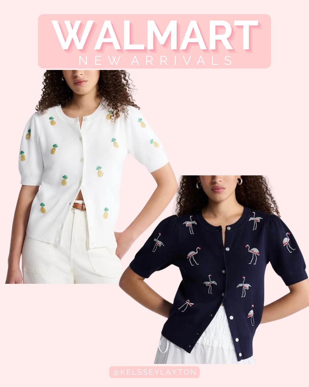 Walmart new arrival, free assembly printed short sleeve cardigan

#LTKootd