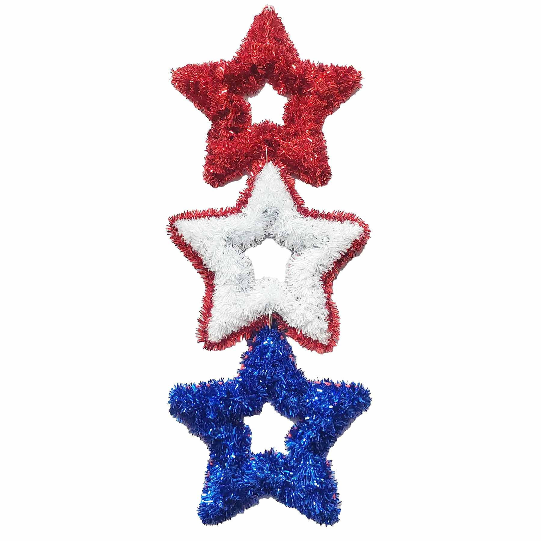 Patriotic Red, White, & Blue PVC Star Dangler Decoration, 20.5 in, by Way to Celebrate - Walmart.... | Walmart (US)