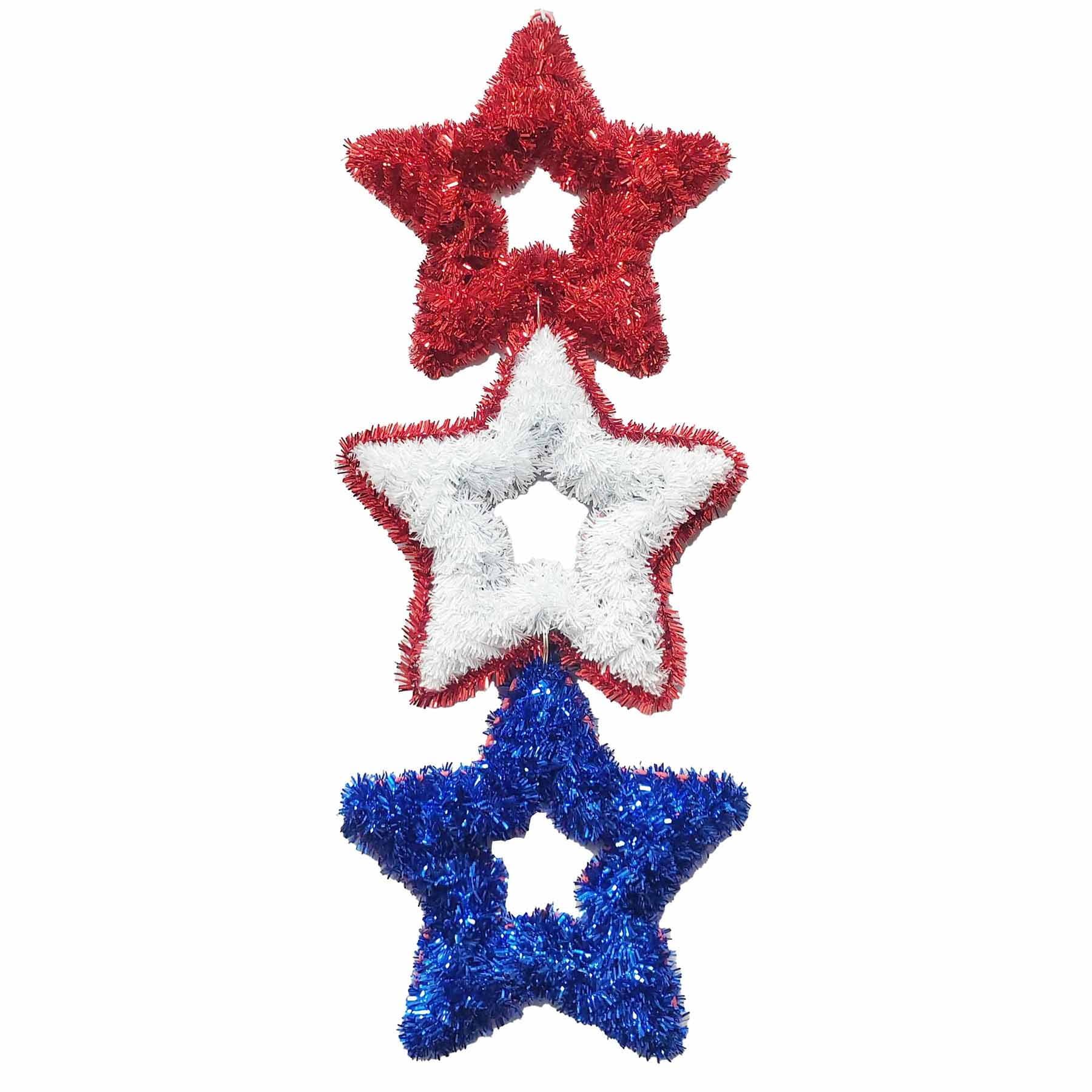 Patriotic Red, White, & Blue PVC Star Dangler Decoration, 20.5 in, by Way to Celebrate | Walmart (US)