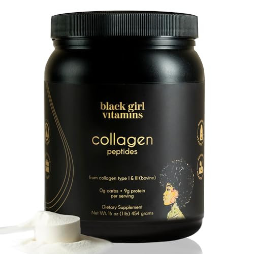 Black Girl Vitamins | Collagen Peptides Powder - Collagen for Skin, Hair & Nails - Unflavoured Hydrolyzed Collagen Powder, Dairy-Free, Gluten-Free Collagen for Women and Men - 16oz | Amazon (US)