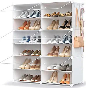 HOMICKER Shoe Storage,24 Pairs Rack Organizer for Closet Cabinet with Door Shelves Closet,Entrywa... | Amazon (US)