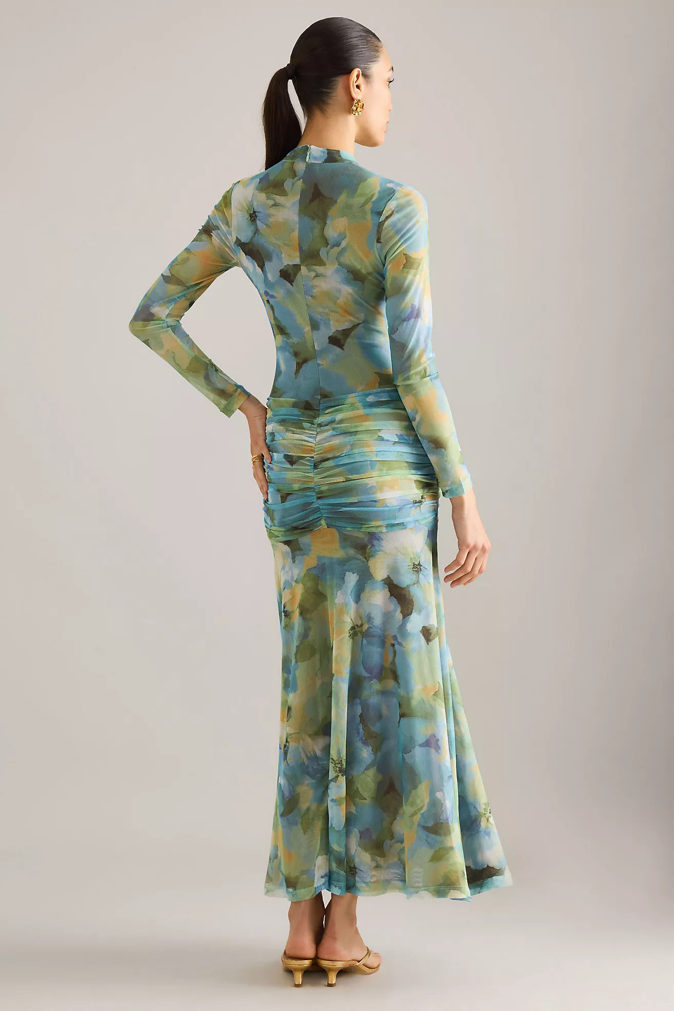 Bardot Lea Floral Mesh Midi Dress | Anthropologie (UK)