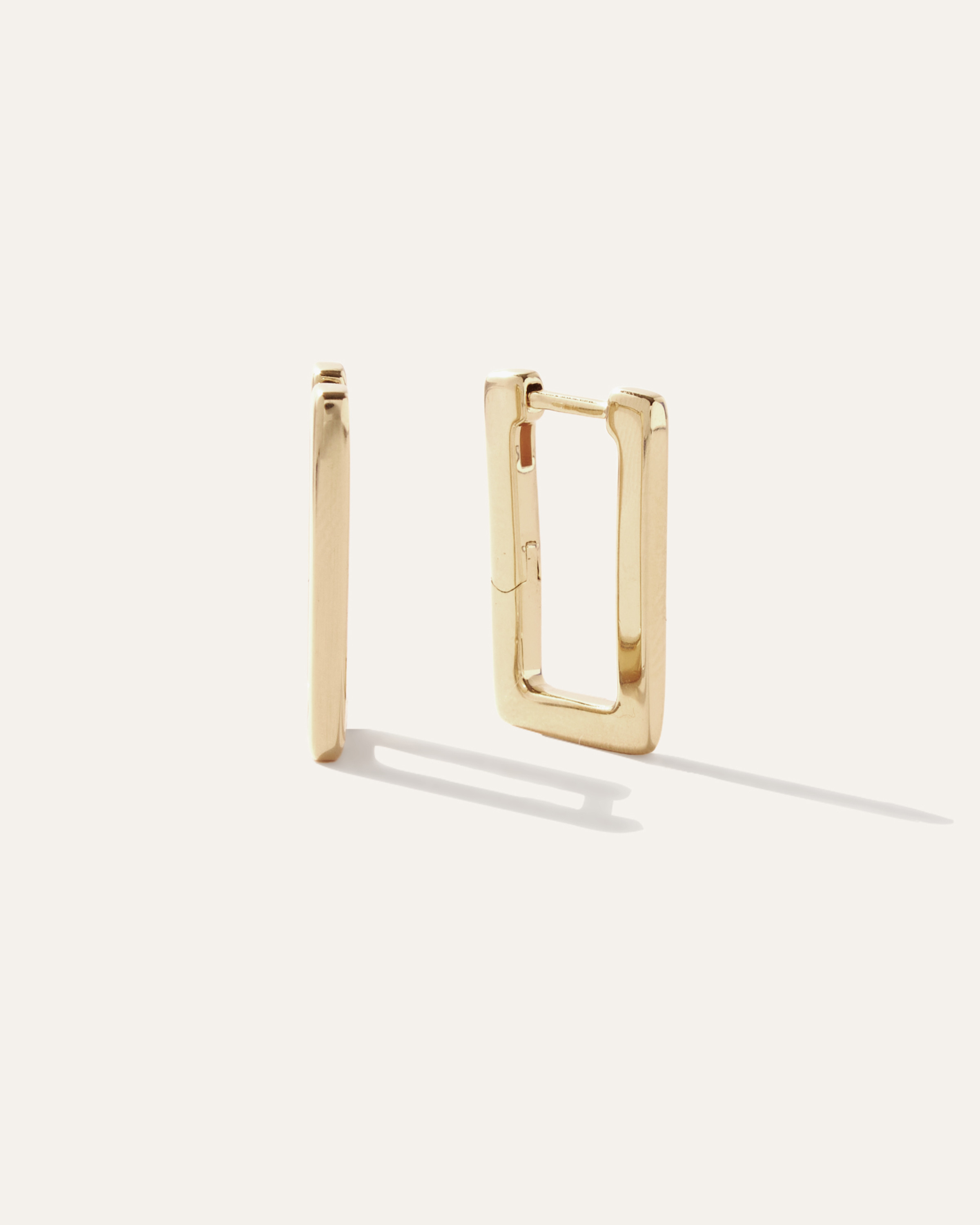 Quince | Women's Rectangle Block Hoop Earrings in Gold Vermeil | Quince