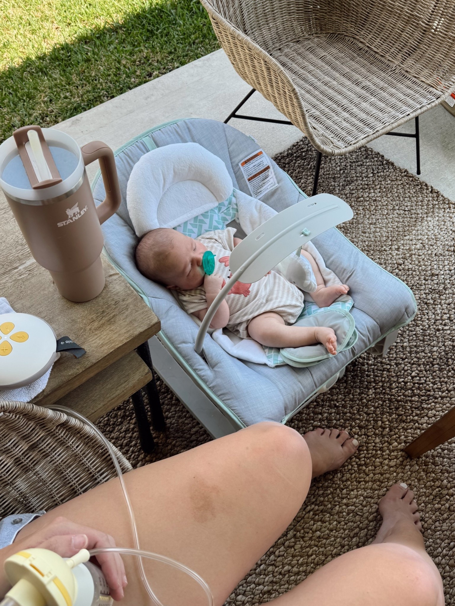 This bouncer has been a constant grab for us! We used it non stop with our first born and got another one for our second little guy! It’s so light weight so easy to use around the house as needed. A great safe place to put them if you need to be hands free for a moment - in this pic, pumping!😄

#LTKBaby #LTKKids #LTKmomlife