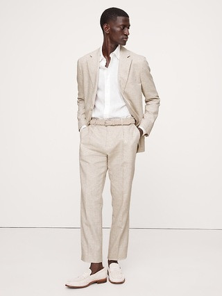 Herringbone Cotton-Linen Slim Suit Pant | Banana Republic (US)