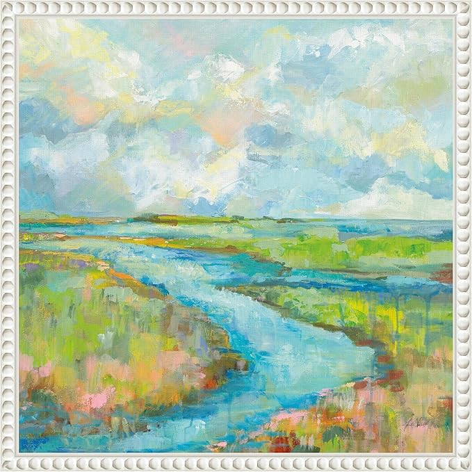 Amanti Art Framed Canvas Wall Art 16x16 Marsh (Stream) by Jeanette Vertentes, Framed Wall Art Can... | Amazon (US)