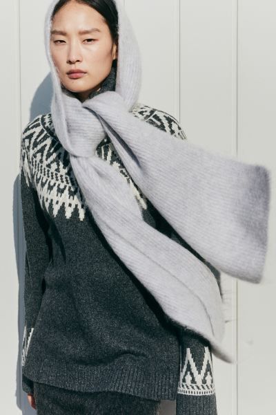 Jacquard-knit polo-neck jumper - Dark grey/Patterned - Ladies | H&M GB | H&M (UK, MY, IN, SG, PH, TW, HK)