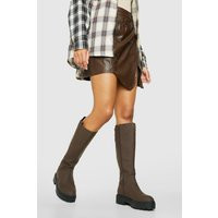Womens Rubber Knee High Boots - Brown - 10 | boohoo (US & Canada)