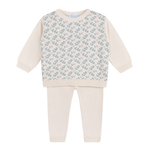 Girls Floral Vine Jacquard Knit Set | Feltman Brothers