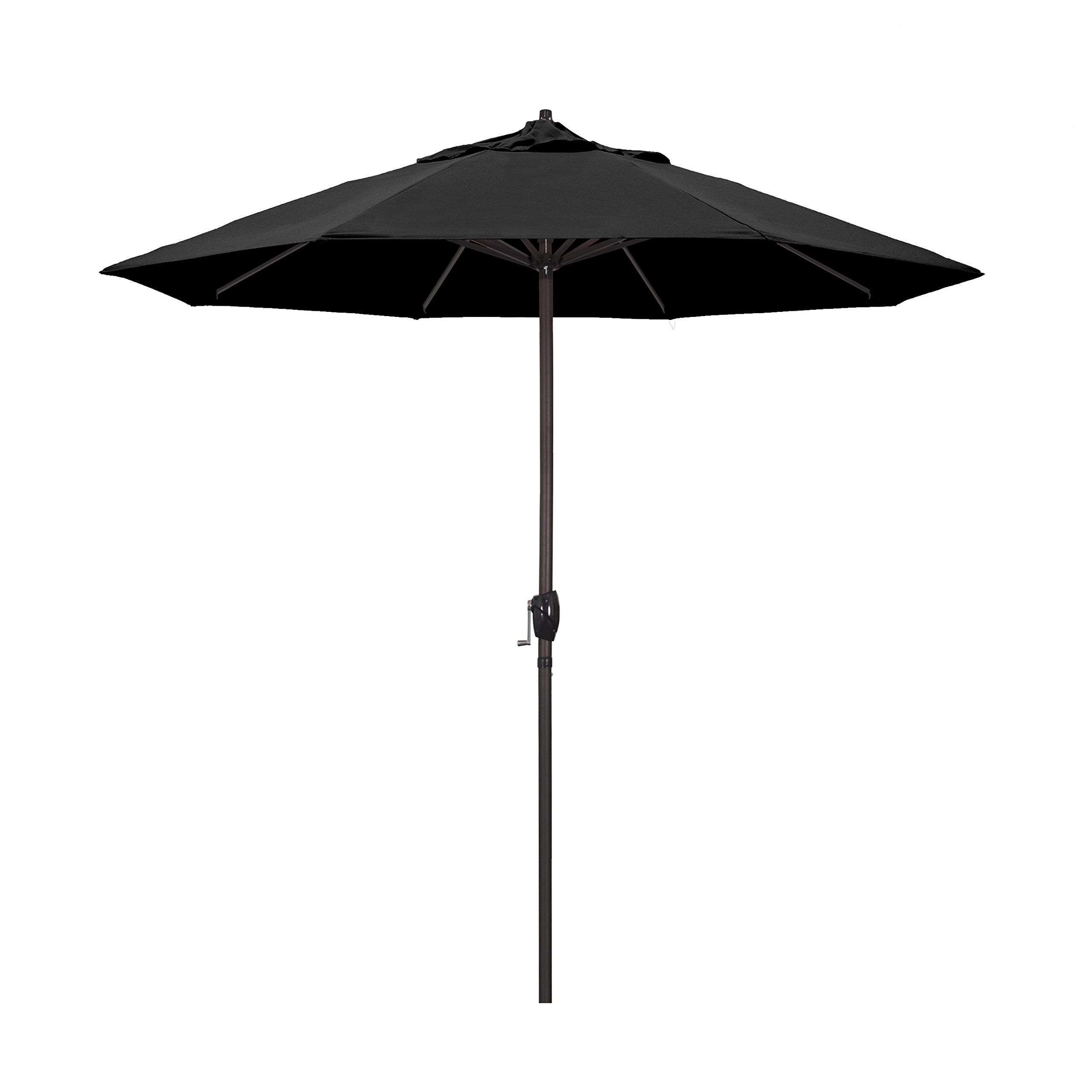 California Umbrella 9' Round Aluminum Market Umbrella, Crank Lift, Auto Tilt, Bronze Pole, Black ... | Amazon (US)