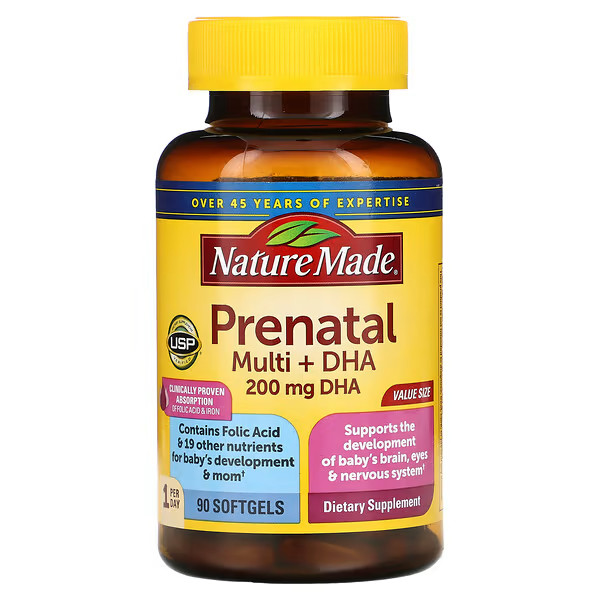 Nature Made, Prenatal Multi + DHA, 90 Softgels | iHerb