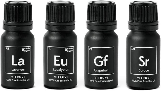 Vitruvi Essentials kit Essential Oil Starter kit, Lavender, Eucalyptus, Grapefruit, Spruce, 4X 10... | Amazon (US)