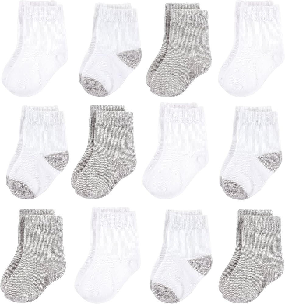 Hudson Baby Baby Girls' Cotton Rich Newborn and Terry Socks | Amazon (US)
