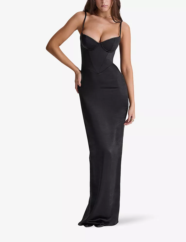 Black Halter Neck Desiree Maxi Dress