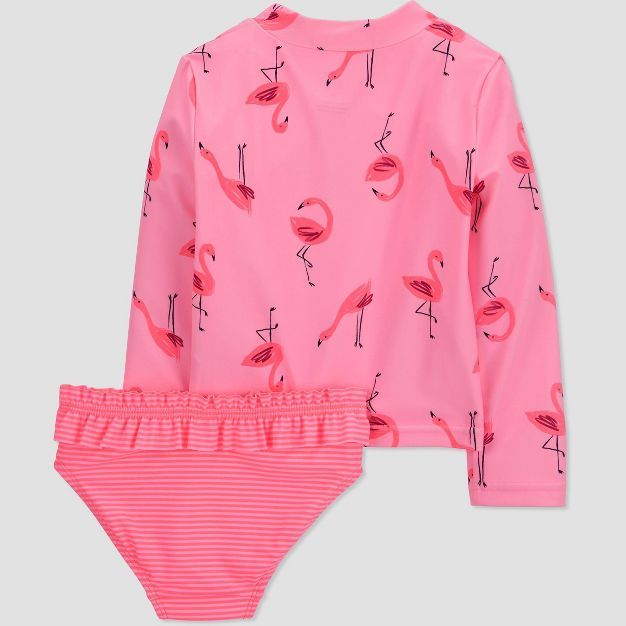 Toddler Girls' Flamingo Print Rash Guard Set - Just One You® made by carter's Pink | Target