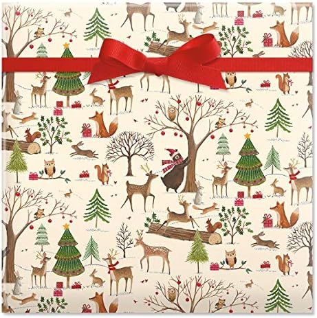 CURRENT Christmas Woods Jumbo Rolled Gift Wrap - 1 Giant Roll, 23 Inches Wide by 32 feet Long, He... | Amazon (US)