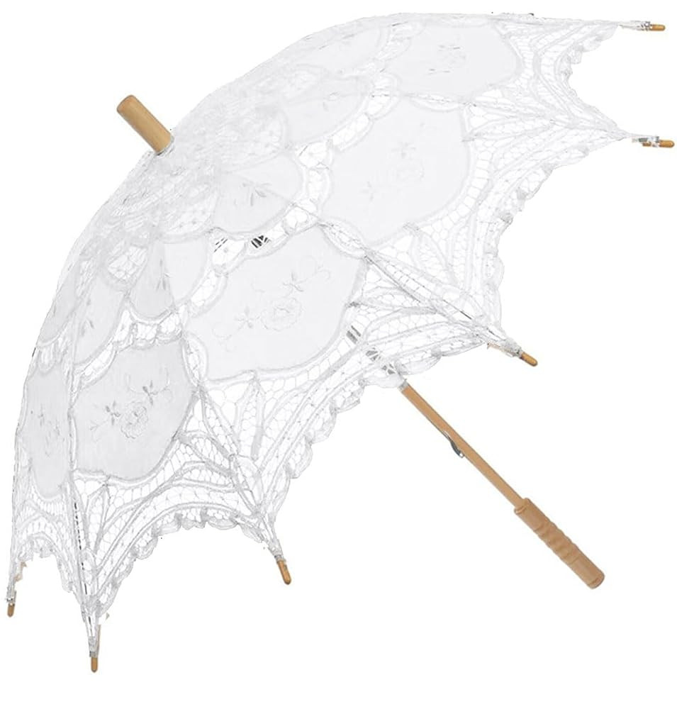 Lace Parasol Umbrella Vintage Wedding Bridal Lace Umbrella for Decoration Photo Tea Party 32 Inch... | Amazon (US)