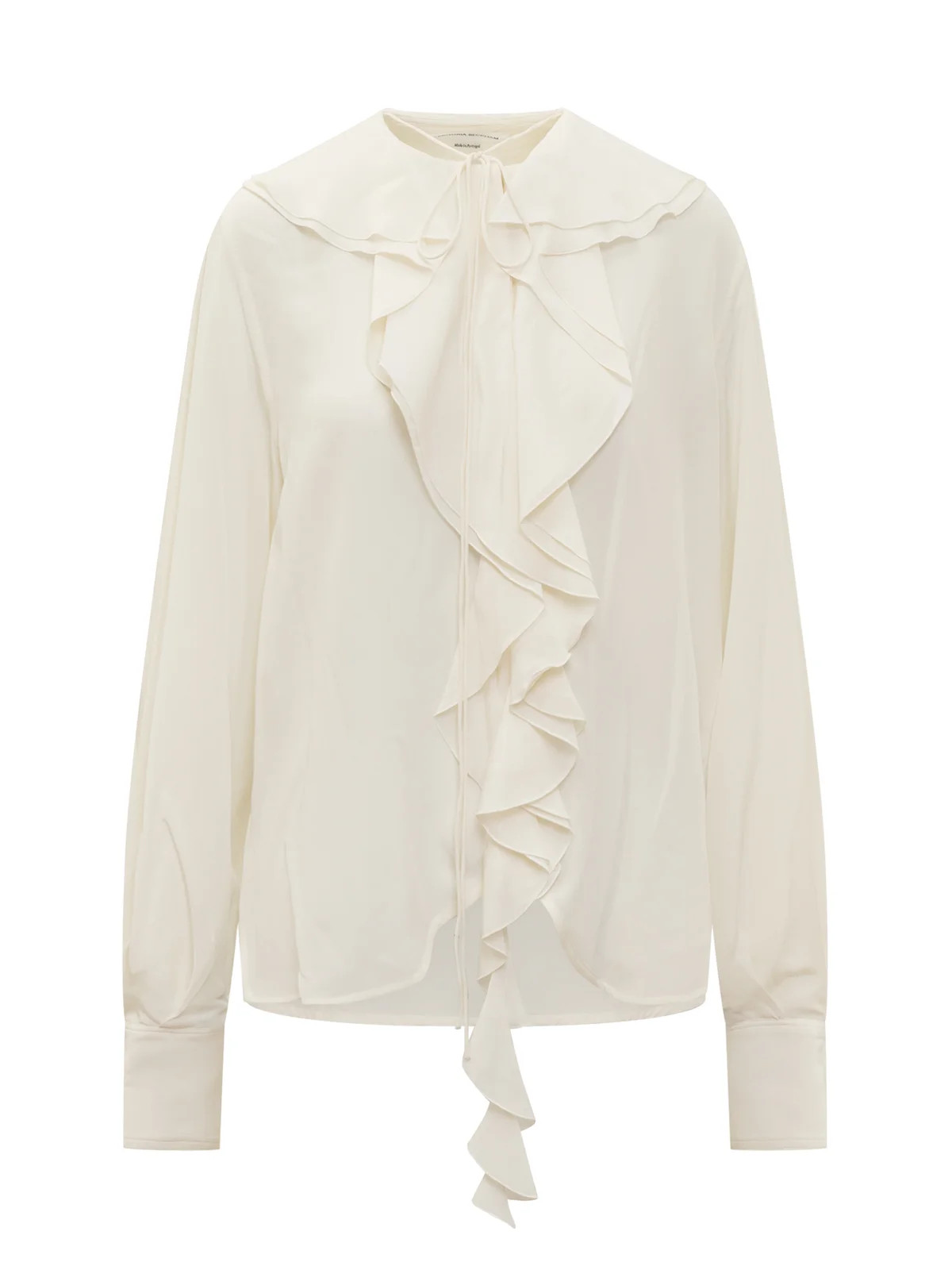 Victoria Beckham Romantic Ruffled Asymmetric Hem Blouse | Cettire Global