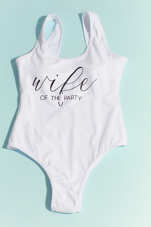 Wife of the Party Bride One Piece Bathing Suit | Davids Bridal