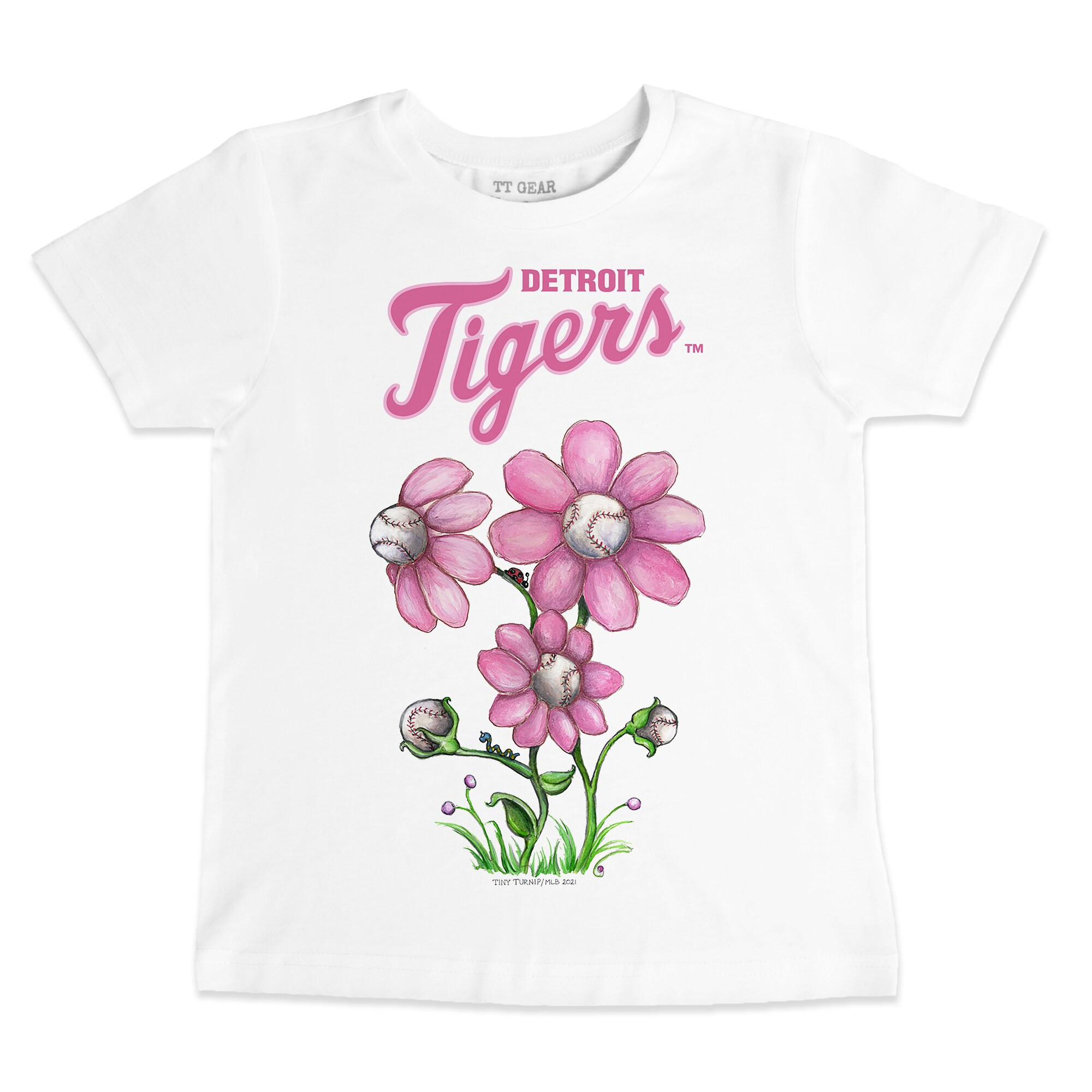 Detroit Tigers Tiny Turnip Toddler Blooming Baseballs T-Shirt - White | Fanatics