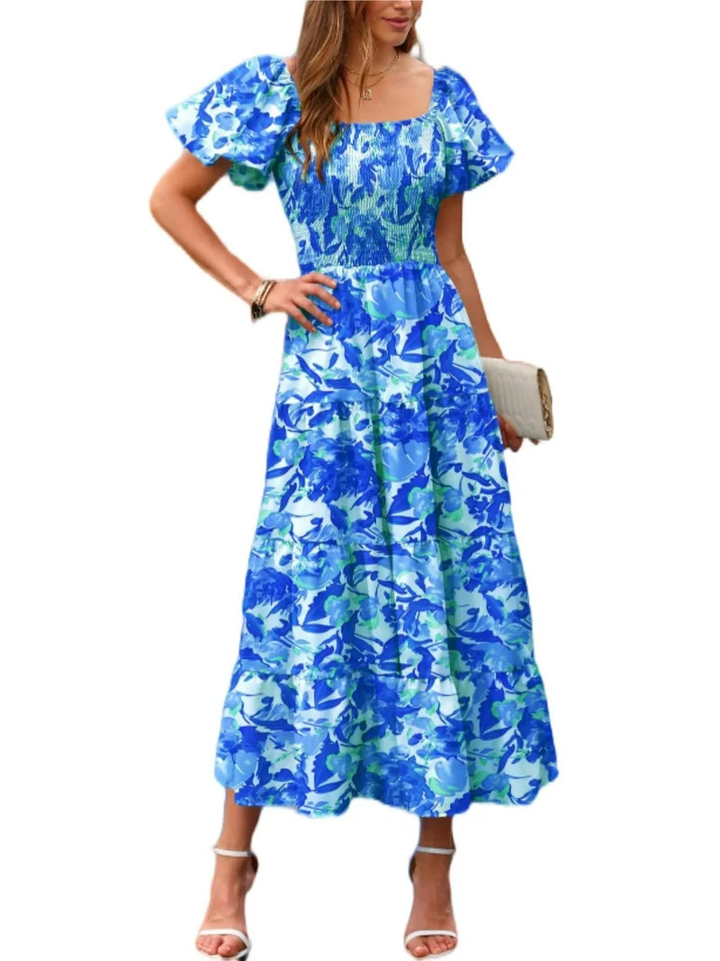 PRETTYGARDEN Women's Summer Hollow Out Halter Dresses Casual Sleeveless A-Line Tiered Swing Sundr... | Walmart (US)