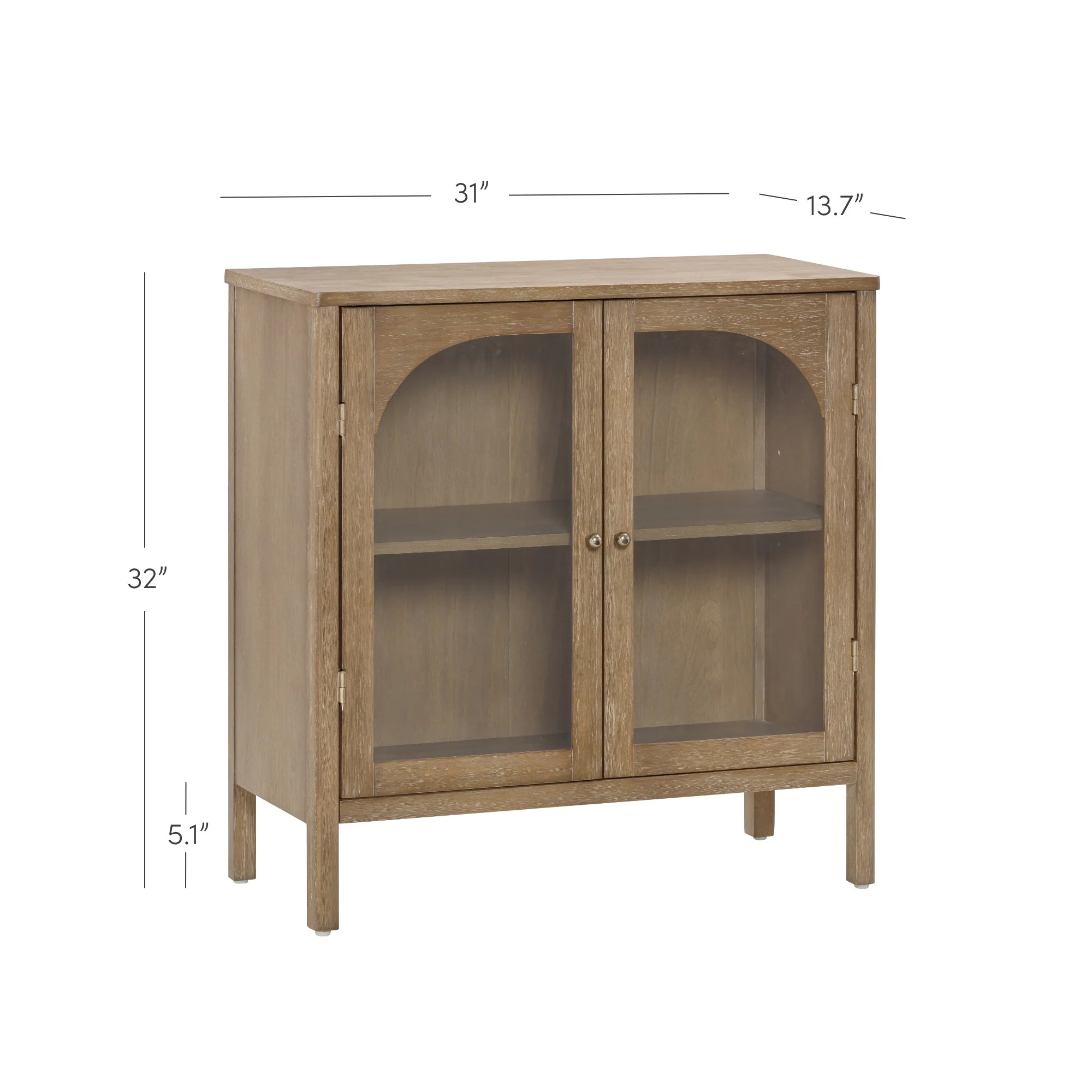 Wood & Glass Door Storage Cabinet Brown | Nathan James