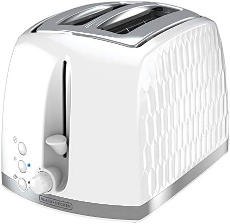 BLACK+DECKER TR1250WD Honeycomb Collection 2-Slice Toaster with Premium Textured Finish, White | Amazon (US)