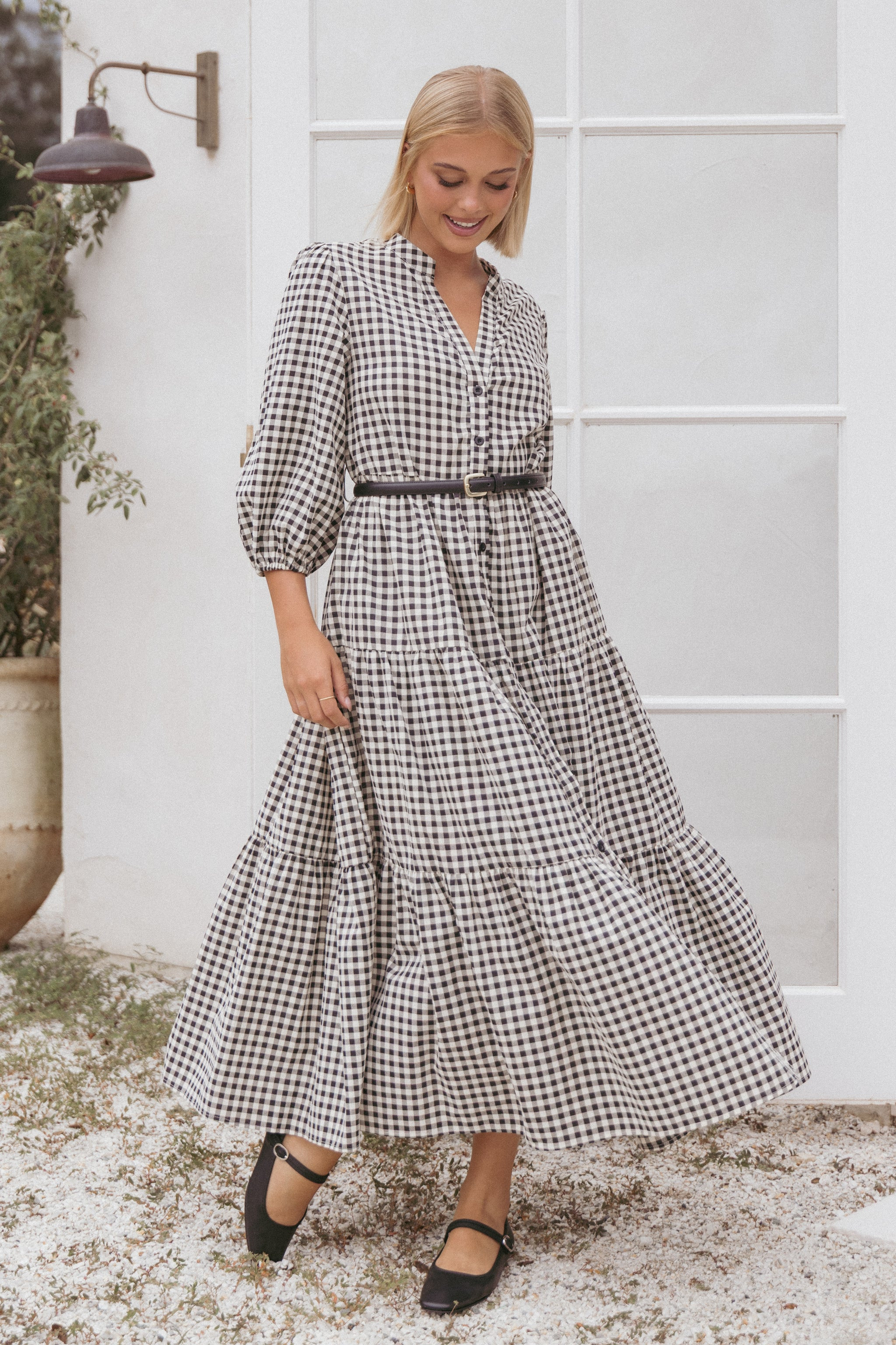 Dixon Maxi Dress - Black Cream Gingham | Petal & Pup (US)