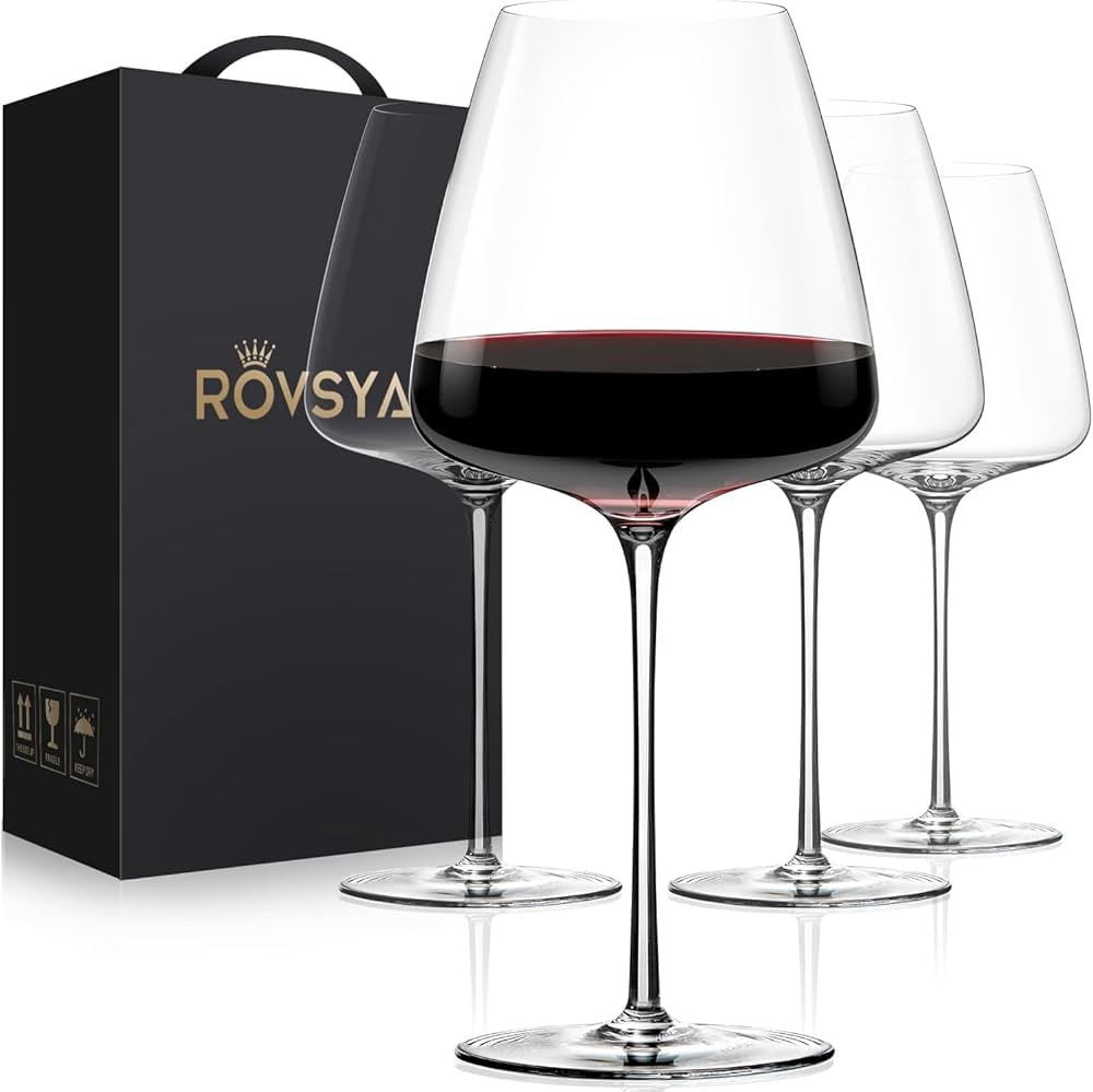OJA Red Wine Glasses Set of 4, Large Burgundy Glasses-23 OZ, Hand Blown Crystal Glasses- Light, C... | Amazon (US)