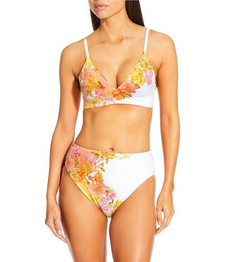 Antonio Melani Patchwork Floral High Waisted Swim Bottom | Dillard's | Dillard's
