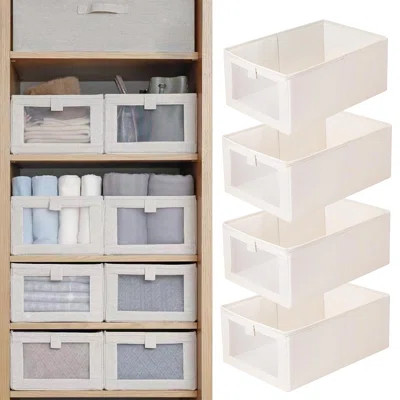 Linen Closet Organizers And Storage, 4 Pack Closet Storage Bins Linen Closet Baskets | Wayfair Professional