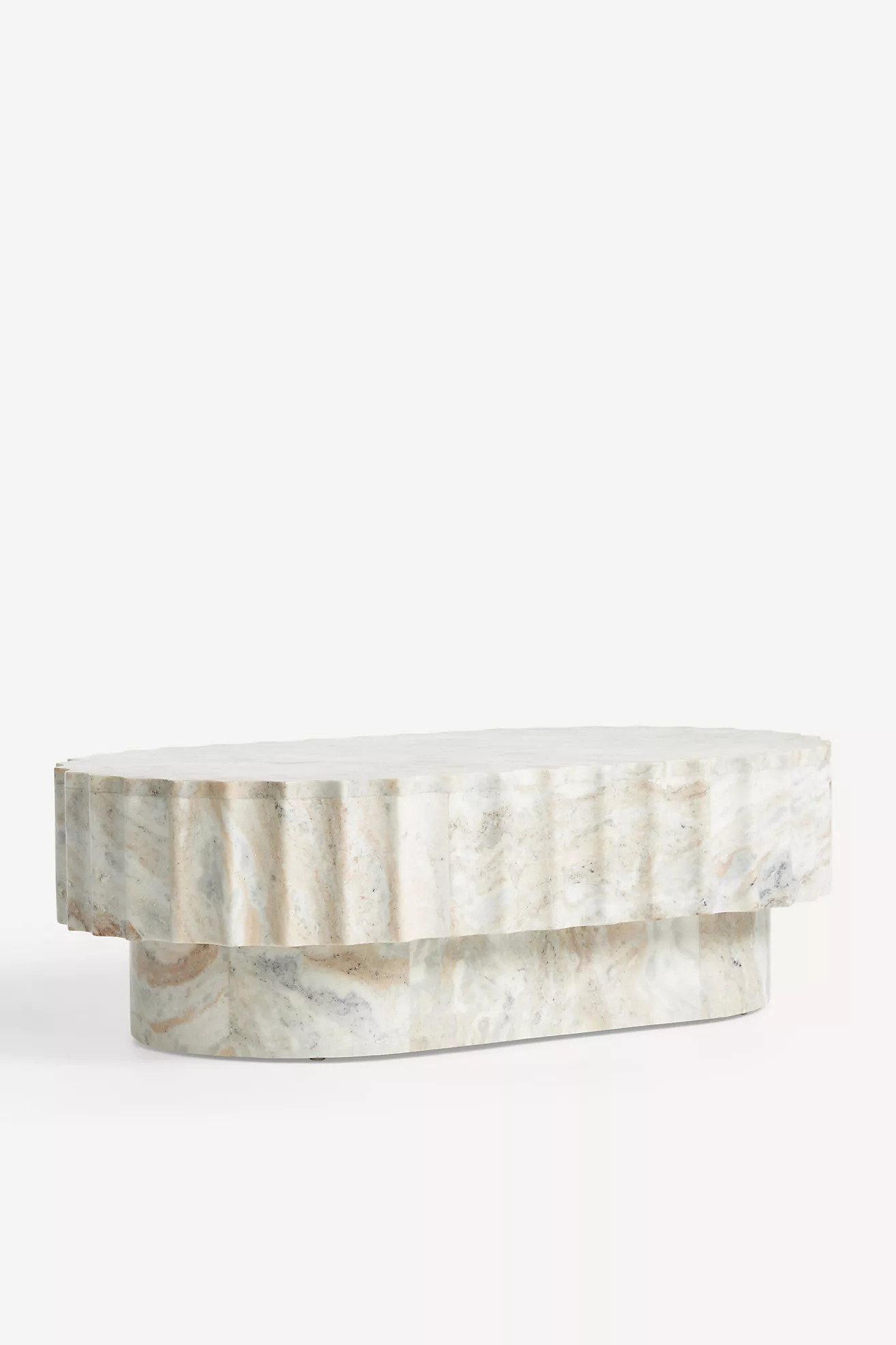 Jolie Oval 44" Marble Coffee Table | Anthropologie (US)