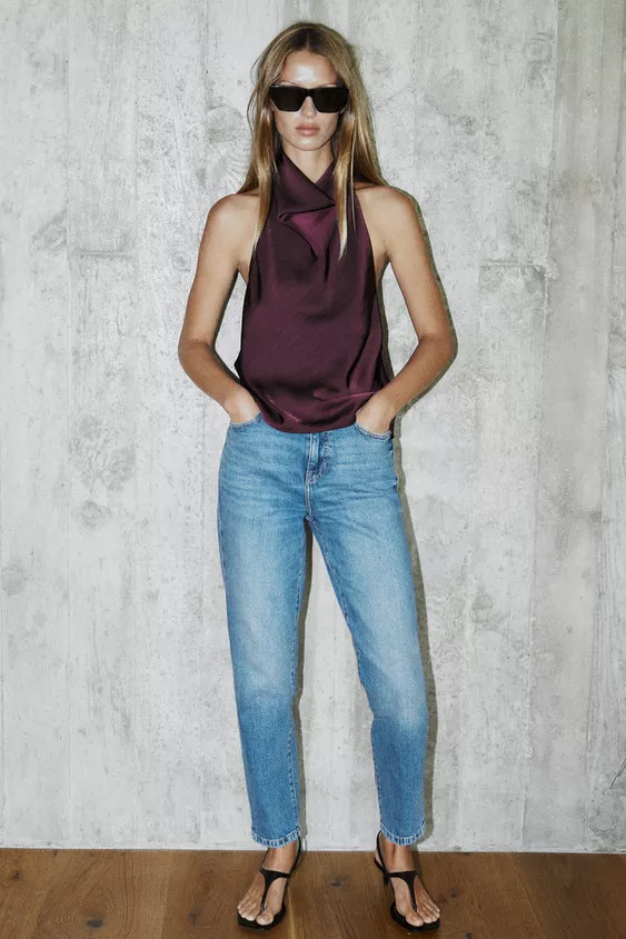 SATIN HALTER TOP | Zara UK