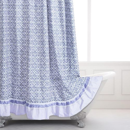French Frog Toile Shower Curtain