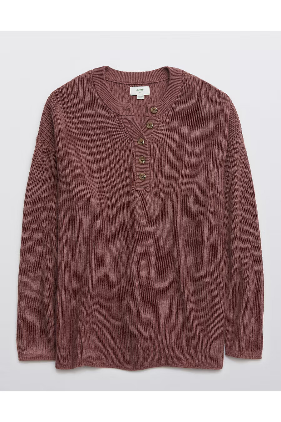 Aerie Oversized Henley Sweater | American Eagle Outfitters (US & CA)