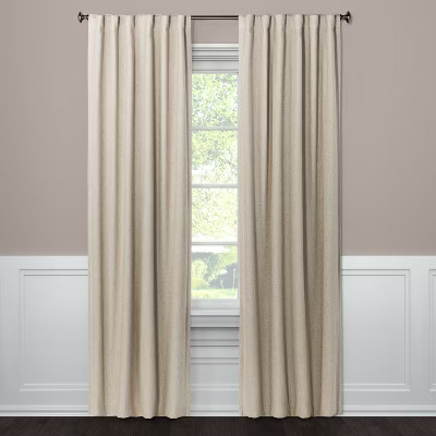 95"x50" Aruba Linen Blackout Curtain Panel Brown Linen - Threshold™ | Target