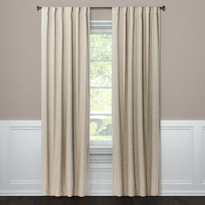 95&#34;x50&#34; Aruba Linen Blackout Curtain Panel Brown Linen - Threshold&#8482; | Target