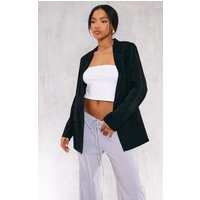 Black Tailored Oversized Longline Blazer | PrettyLittleThing US