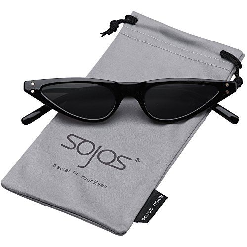 SojoS Vintage Clout Goggles Cat Eye Retro Sunglasses Small Fashion Rivet Glasses SJ2046 with Black F | Amazon (US)